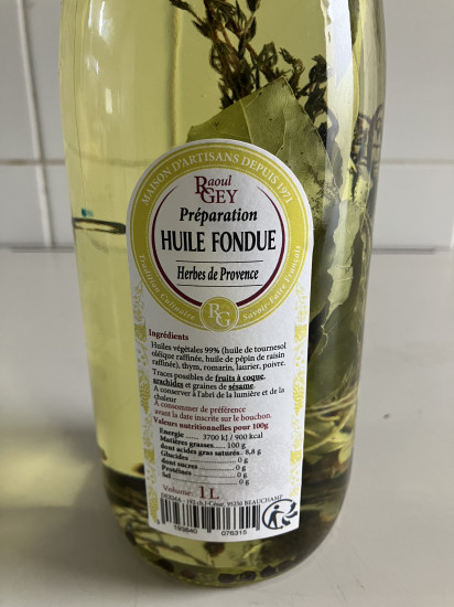 Huile pour fondue bourguignonne 1L